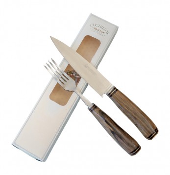 SET CUCHILLO TENEDOR CAMPERO, CAJA CARTON