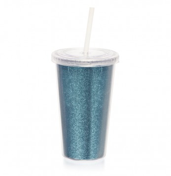 VASO TERMICO STAR GLITTER TURQUESA