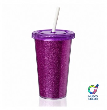 VASO TERMICO STAR GLITTER VIOLETA